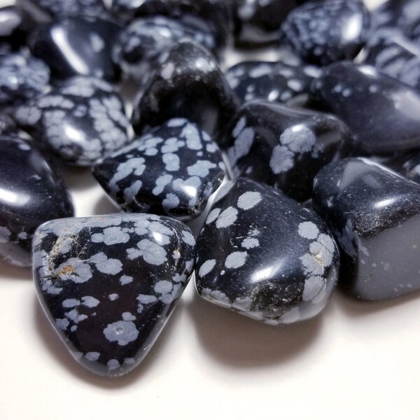 Snowflake Obsidian Tumbled Stones - Crystal Healing - Rock Collection - Polished Gems - Worry Stones - Crystal Grid - Metaphysical Chakra