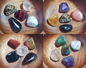 Metaphysical & Healing Benefits Gemstone Sets - Tumbled Polished Stones - Rock Collection - Crystal Healing - Pocket Worry Gems