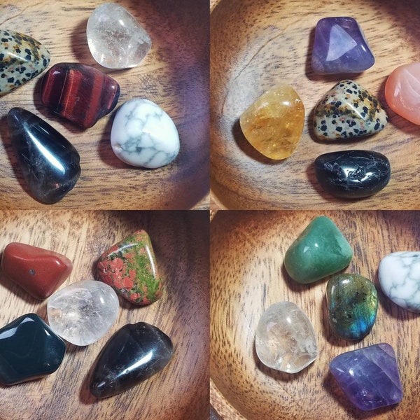 Metaphysical & Healing Benefits Gemstone Sets - Tumbled Polished Stones - Rock Collection - Crystal Healing - Pocket Worry Gems