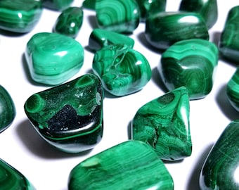 Flawed Malachite Tumbled Stones