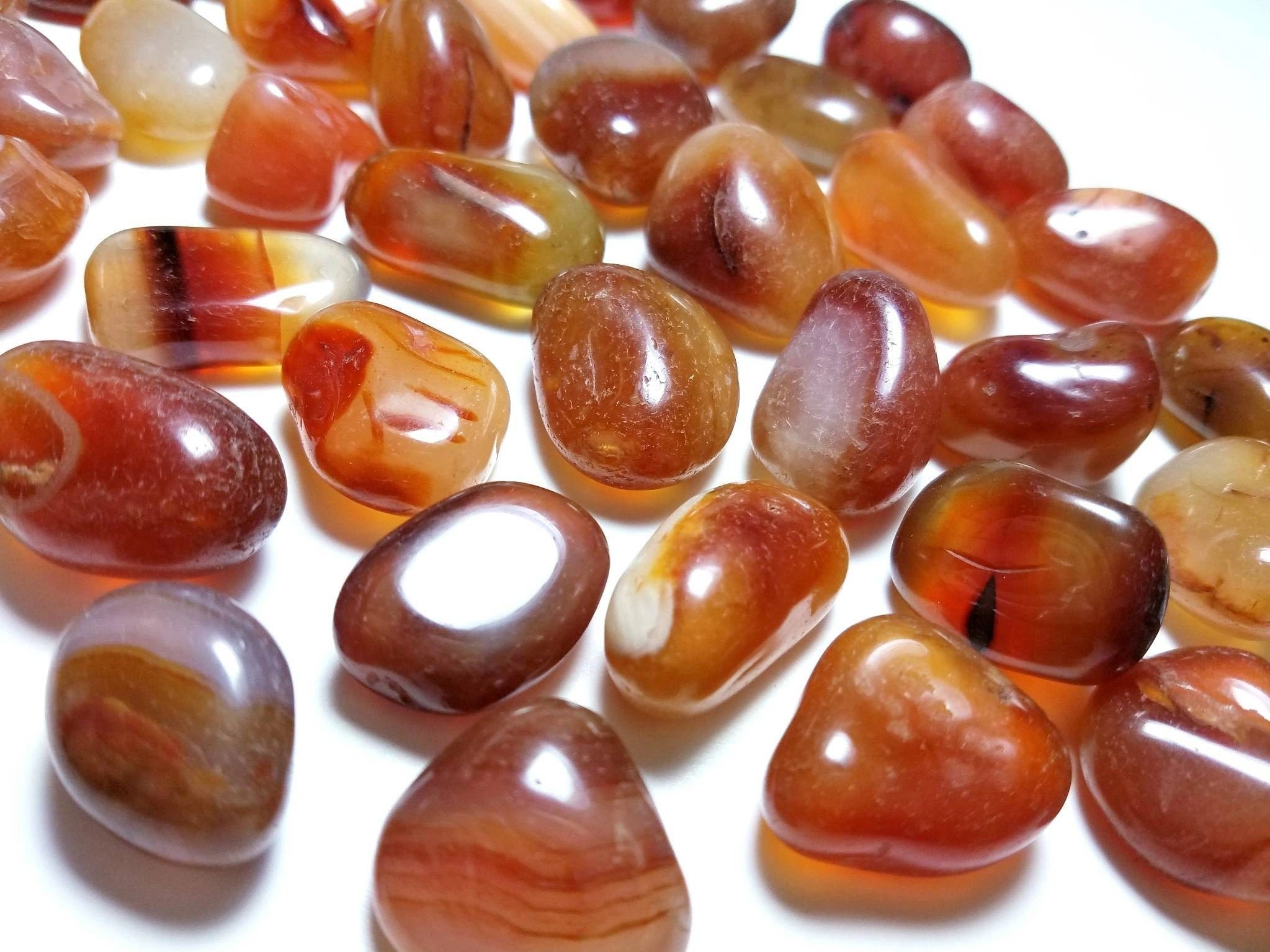 Carnelian Tumbled Stones - Crystal Healing - Rock Collection - Polish…