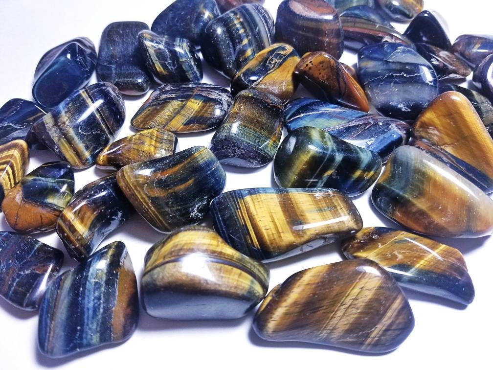 Golden Tiger Eye Tumbled Stones - Crystal Healing - Rock Collection -…
