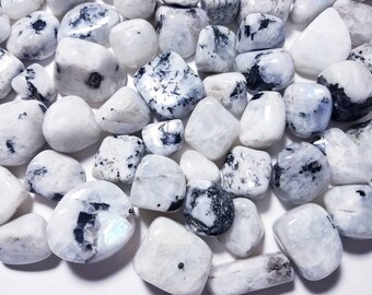 Rainbow Moonstone Tumbled Stones - Crystal Healing - Rock Collection - Polished Stones - Crystal Grid - Metaphysical Chakra Cleansing