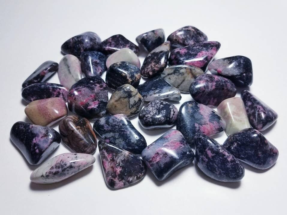 Rhodonite Tumbled Stones - Crystal Healing - Rock Collection - Polish…