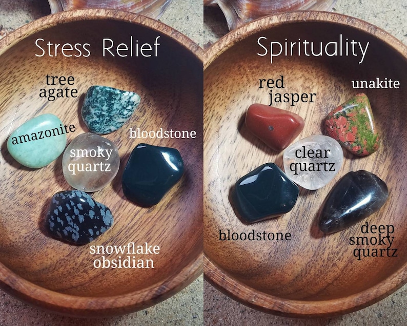 © The Rockin' Jeweler - Metaphysical & Healing Benefits Gemstone Sets - Tumbled Polished Stones - Rock Collection - Crystal Healing - Pocket Worry Gems [Stress Relief - Spirituality]