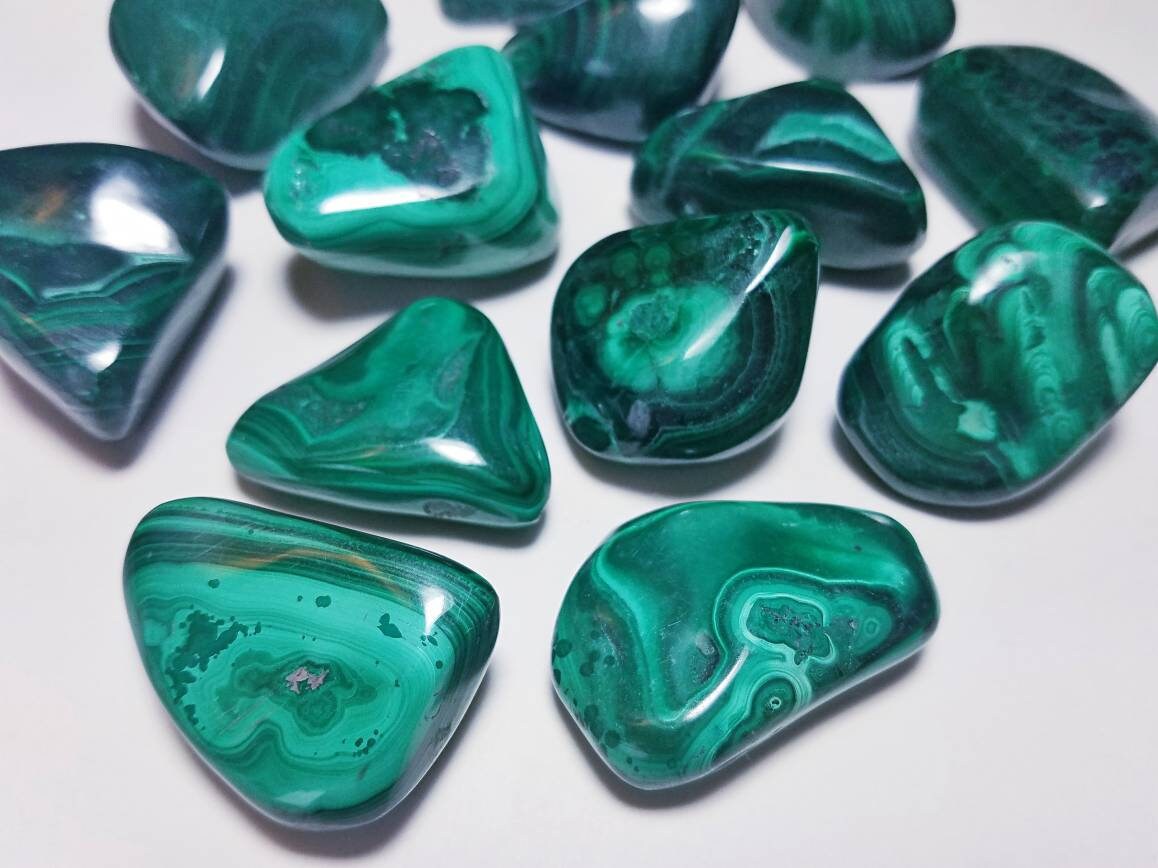 Malachite Tumbled Stones - Crystal Healing - Rock Collection - Polish…