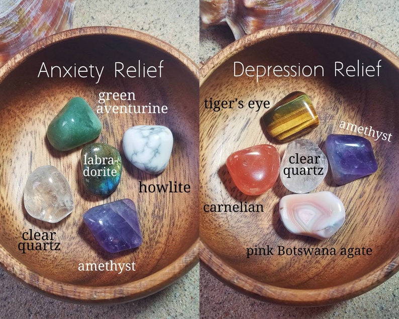 © The Rockin' Jeweler - Metaphysical & Healing Benefits Gemstone Sets - Tumbled Polished Stones - Rock Collection - Crystal Healing - Pocket Worry Gems [Anxiety Relief - Depression Relief]