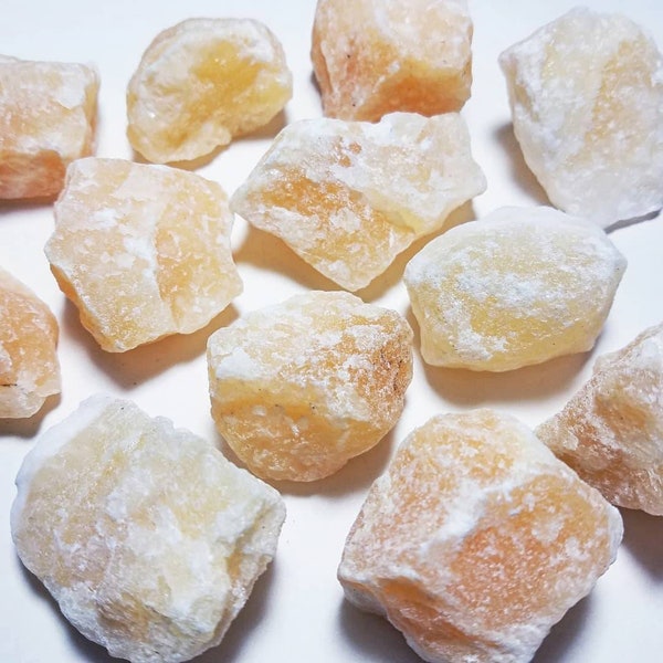 Orange Calcite - Raw Specimens - Crystal Healing - Rock Collection - New Age Boho Decor - Metaphysical Chakras - Rough Stones Gems Minerals