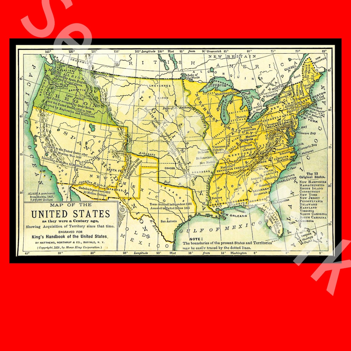 Antique United States Map 1891 - Il 1140xN.1846401583 F7zn 