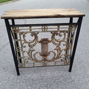 Architectural Iron Artifact Console with Great Patina (pair available)