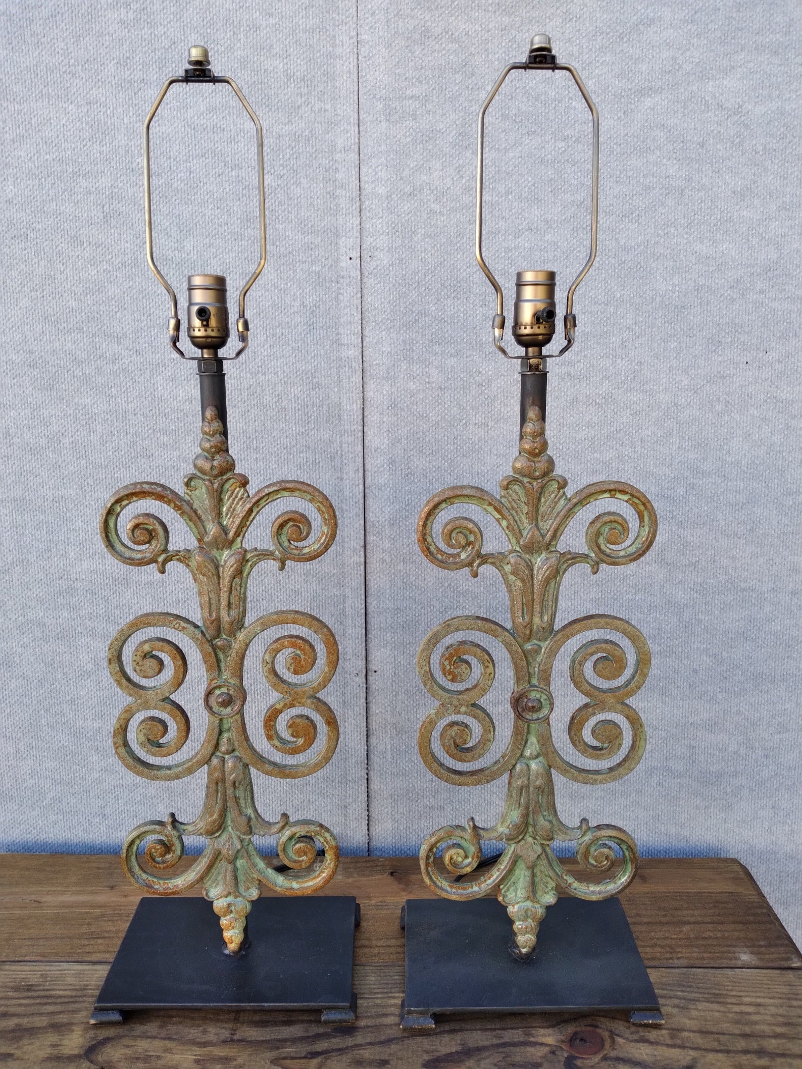 Architectural Scroll Artifact Lamp pair Available Etsy