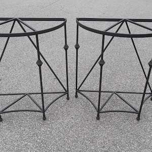 Pair of Iron 32&quot; Classic Demilune Consoles