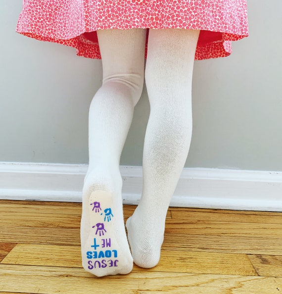 Iron on Grips for Socks Tights Girls Stockings Kids Clothing Infant Toddler and Girl Sizing Non Slip Socks