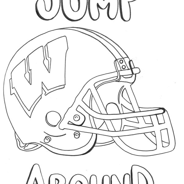 1 Page - Badger Football, Madison Wisconsin Coloring Pages. "Color My City - Madison"