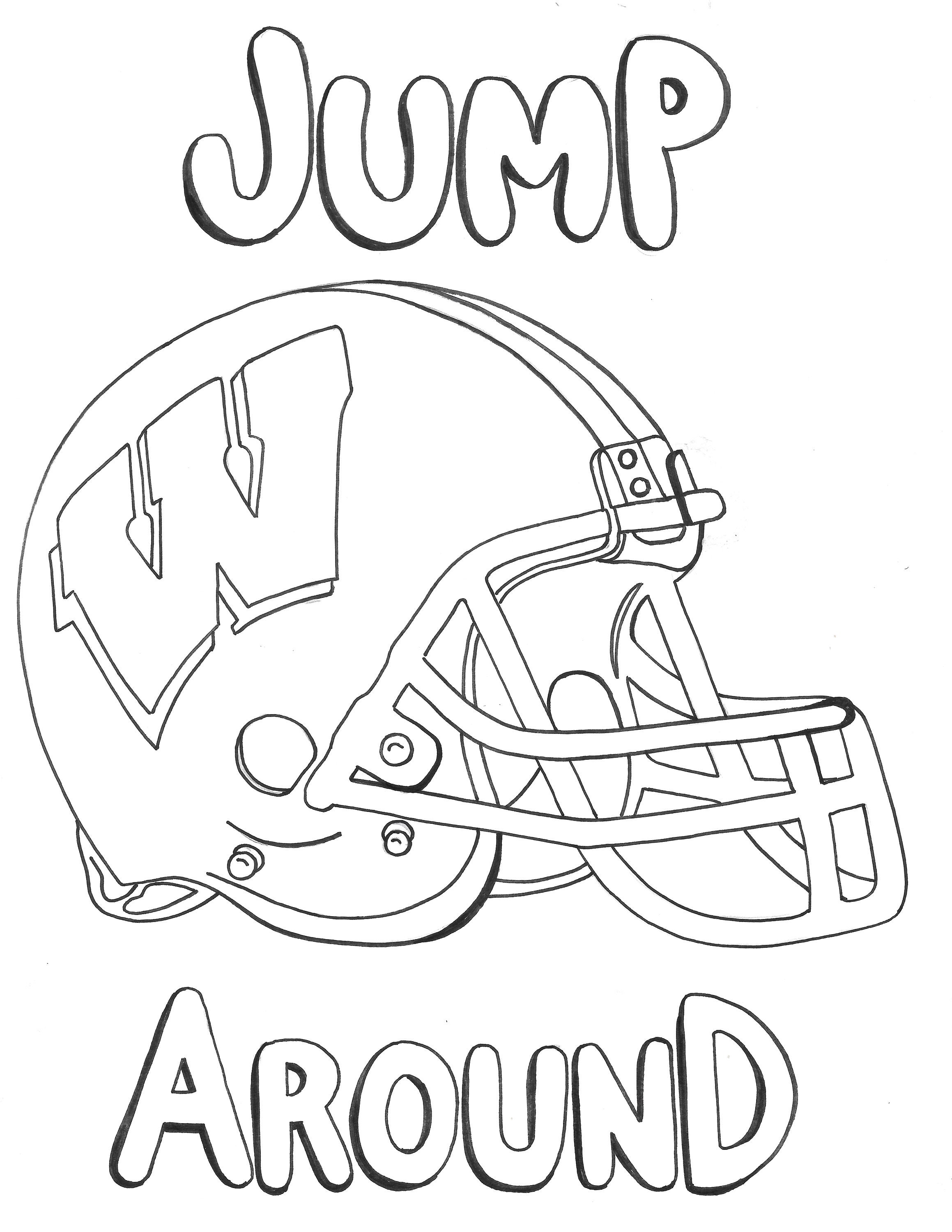 Football Helmet Coloring Page Front View