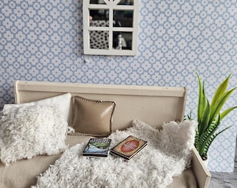 Blue Stars Align Peel and Stick 1 12 scale miniature dollhouse wallpaper