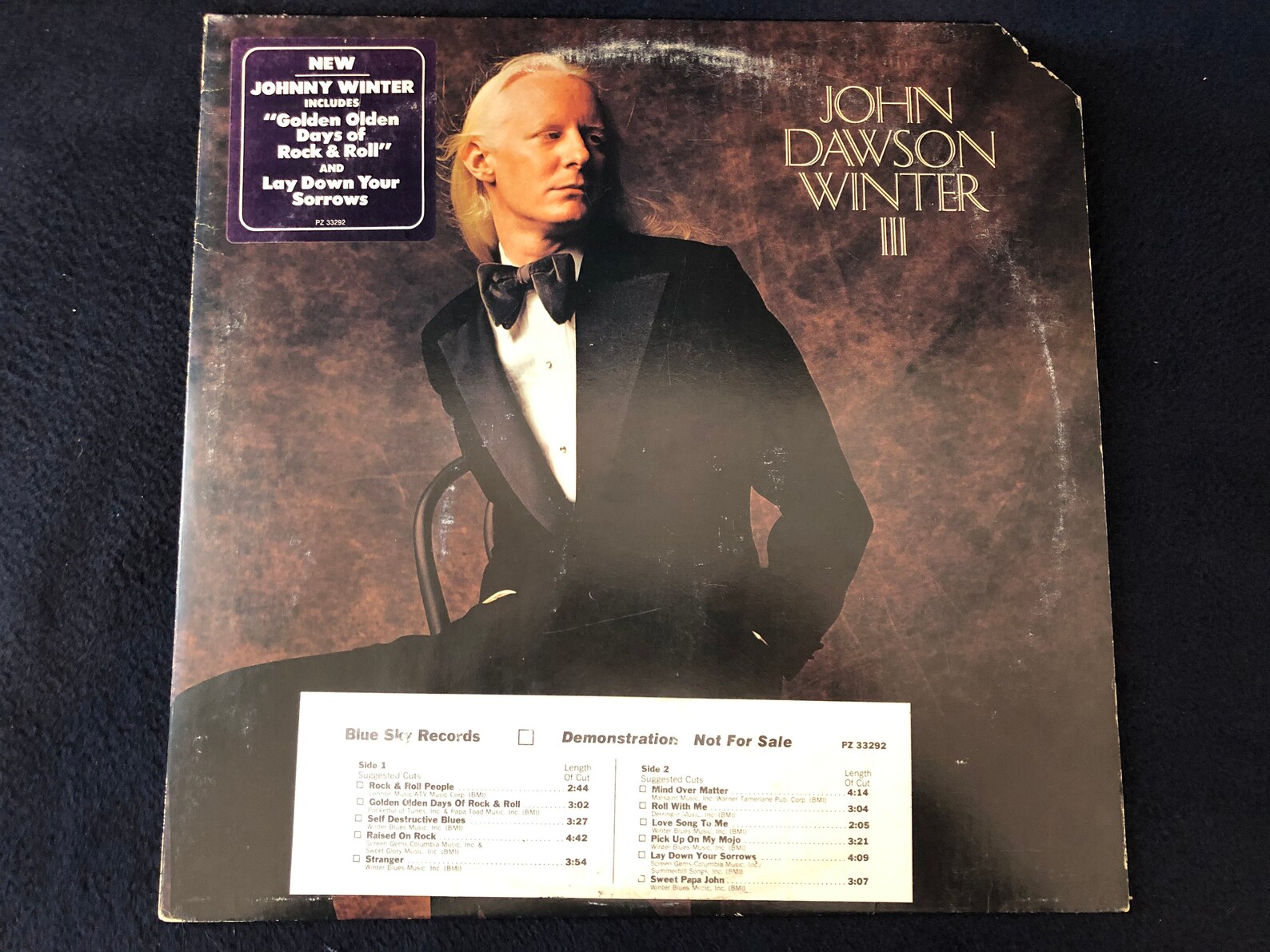 Johnny Winter John Dawson Winter III 1974 U.S. 11 Track White Etsy UK