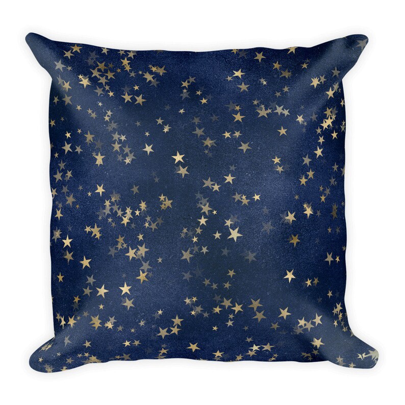 Midnight Blue Starry Night Throw Pillow/Cute Throw Etsy