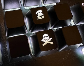 Runescape Keycap Set, PK Skull und Ironman Mode, 2er Set