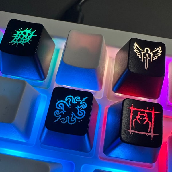 Baldur's Gate Spells Keycap Set, Backlit, set of 4