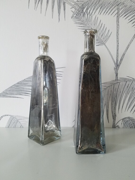 Single Stem Flower Vase Pair Mercury Glass India Etsy