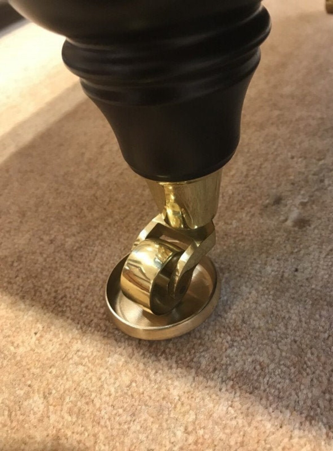 Brass Castor Cups 55mm Pack of Four Etsy UK