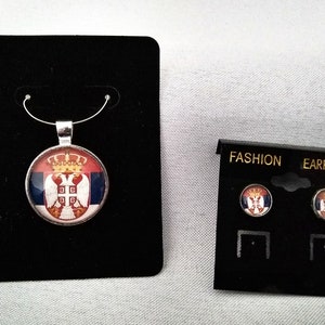 Serbia Serbian Orthodox Church coat of arms Eagle choice of Pendant w/ cord or necklace or earrings