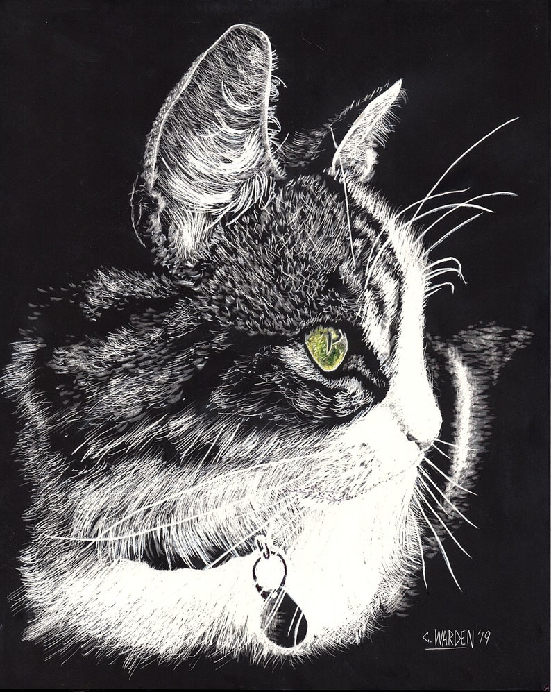 Handmade Scratchboard Art Piece Etsy Australia