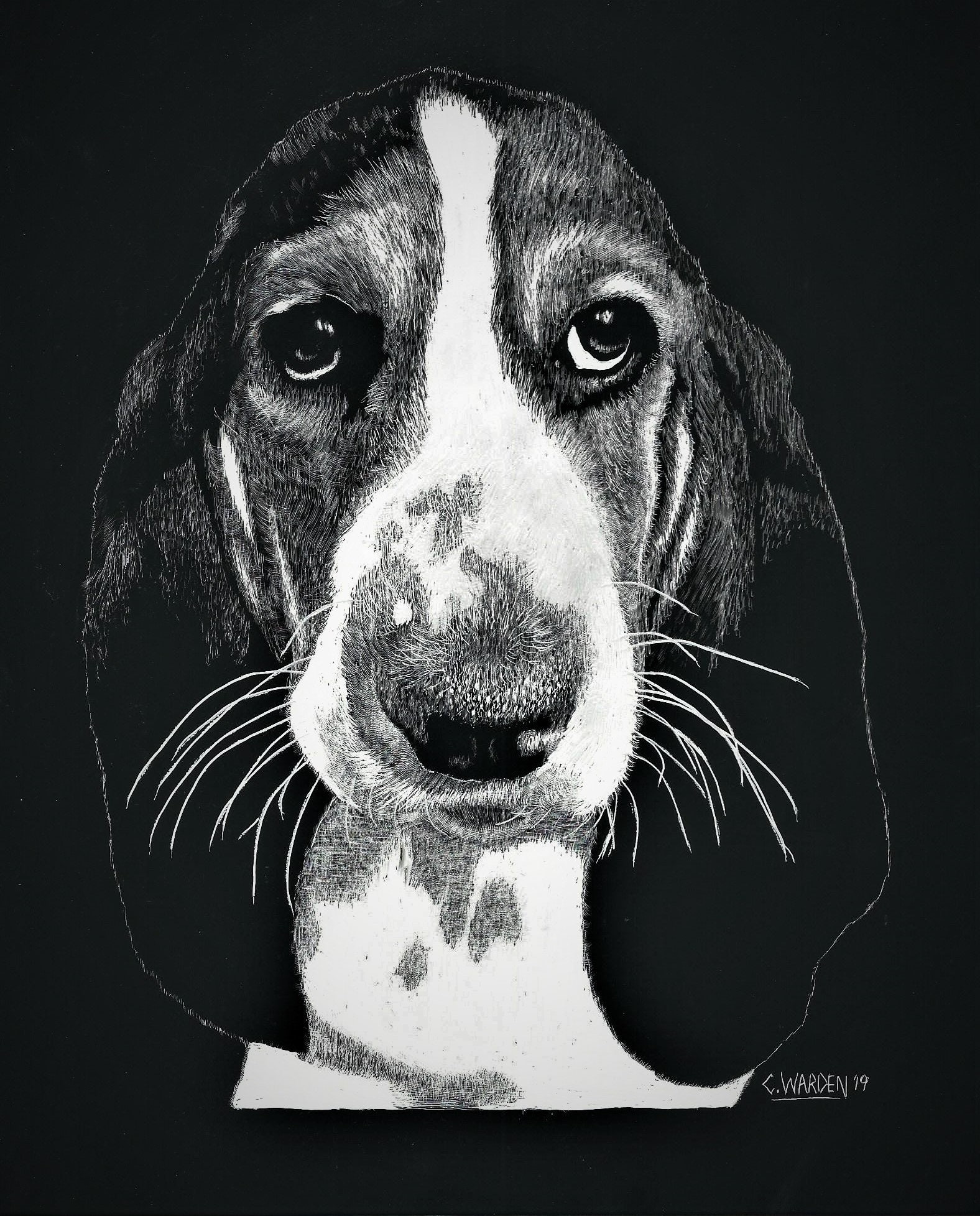 Custom Pet Scratchboard Art 