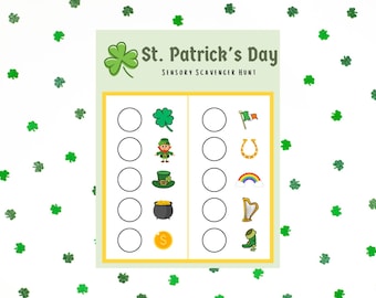 St. Patrick's Day Sensory Scavenger Hunt - Dot Marker - Dry Erase - Two Versions
