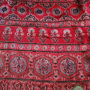 Ajrakh Saree – Madder Red