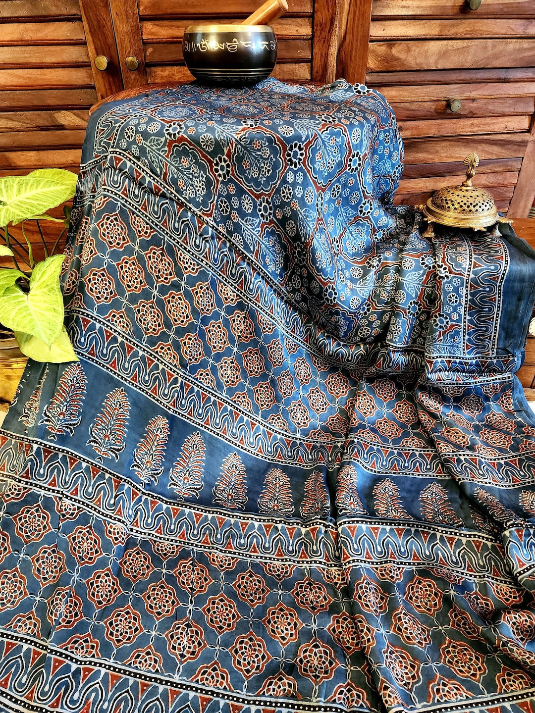 Tikon Indigo Ajrakh Saree main image 0