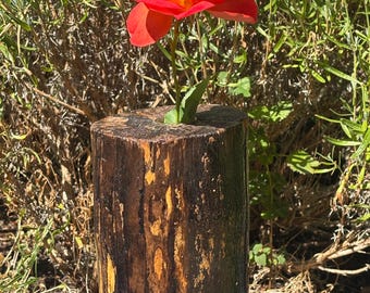 Wooden memorial vase