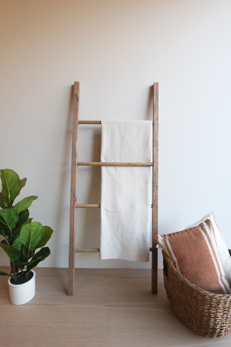5ft Wooden Blanket Storage Ladder Rustic Blanket Ladder | Etsy