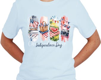 4th of July Brushstroke Shirt, Patriotic Paint Stroke Tee, Red White Blue Abstract USA T-Shirt, Independence Day Artistic Graphic Tee,