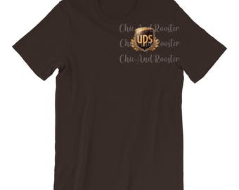UPS Fancy Logo Shirt, United Parcel Service Inspired Graphic Tee, UPS Worker Gift, Delivery Driver Casual Logo T-Shirt, Unisex UPS Apparel