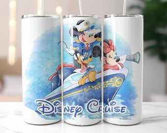 Disney Cruise Skinny Tumbler with Lid and Straw, Straight 20oz Skinny Tumbler, Disney Travel Cup, Disney Lover