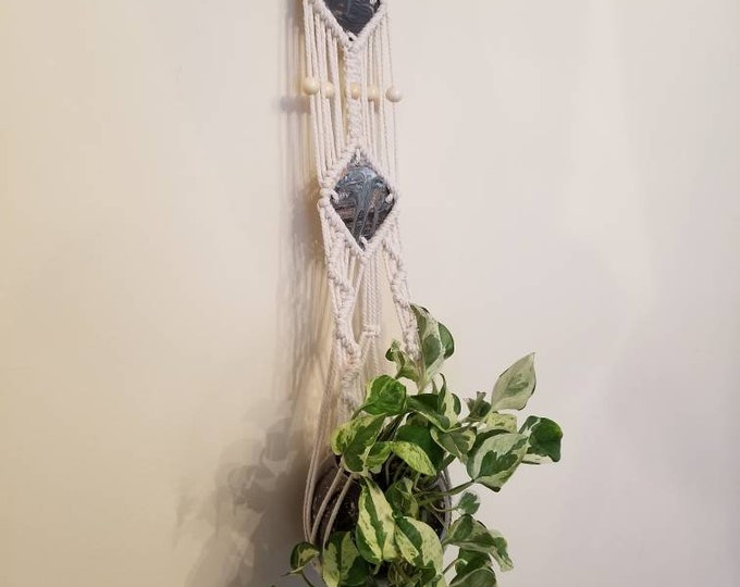 Double diamond abstract art plant hanger