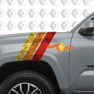 Topographic Topo Style Retro Vintage Stripes fit to TRD SR5 Sport PRO Side fit to Toyota Tacoma Decal Graphics 2016 - 2020 new