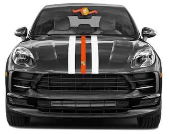Hood Two colors GTS Macan Turbo Stripes Decal Sticker 2014–present