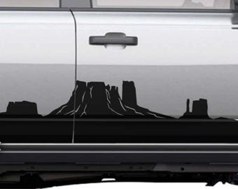 Pegatinas de vinilo para paneles laterales de puertas estilo Monument Valley con franjas altas para Ford Bronco