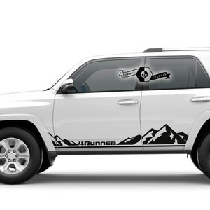 Pair 4Runner 2023 Side Doors Vinyl Decals Mountains Stickers for 4Runner TRD