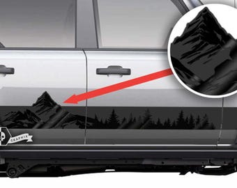 Pegatinas de vinilo laterales para puertas con diseño de franjas estilo bosque de alta montaña para Ford Bronco