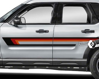 Vintage Graphics Stripes Door Side Decals Stickers for Ford Bronco Sport