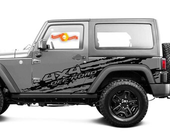 4x4 Off-road side door graphics for Wrangler 2 Doors - 11212