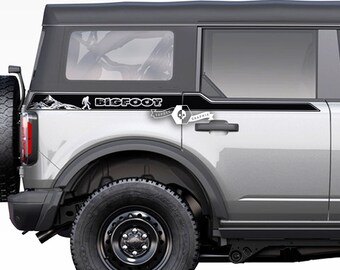 Bigfoot Mountains Side Rear Panel Decals Stickers for Bronco 4D