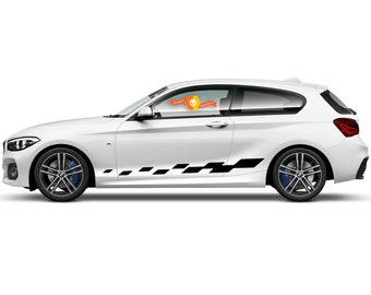 Checkered flag rocker panel stripes decals stickers SupDec
