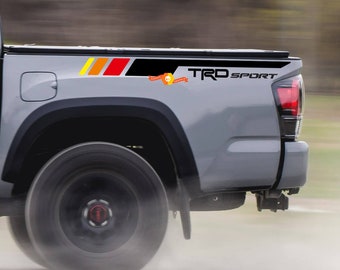 Pair TRD Sport PRO Off Road Vintage stripes for Tacoma Side Vinyl Stickers Decal fit to Toyota Tacoma 2005–2020 --  9238