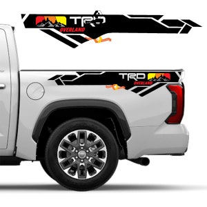 TRD Overland edition Mountain Vintage Colors BedSide Side Vinyl Stickers Decal fit to Toyota Tundra 2023