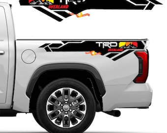 Calcomanías de vinilo TRD Overland, estilo vintage de montaña, compatibles con Toyota Tundra.